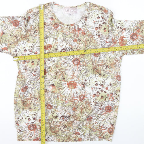 Country Collection Womens Multicoloured Floral Cotton T-Shirt Size 10