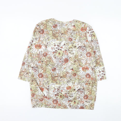 Country Collection Womens Multicoloured Floral Cotton T-Shirt Size 10