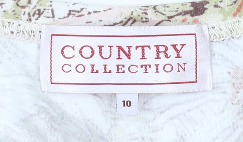 Country Collection Womens Multicoloured Floral Cotton T-Shirt Size 10