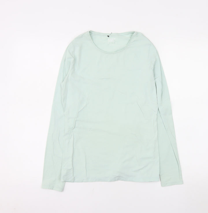 Lands' End Women's Green Long Sleeve Cotton Stretch T-Shirt XS