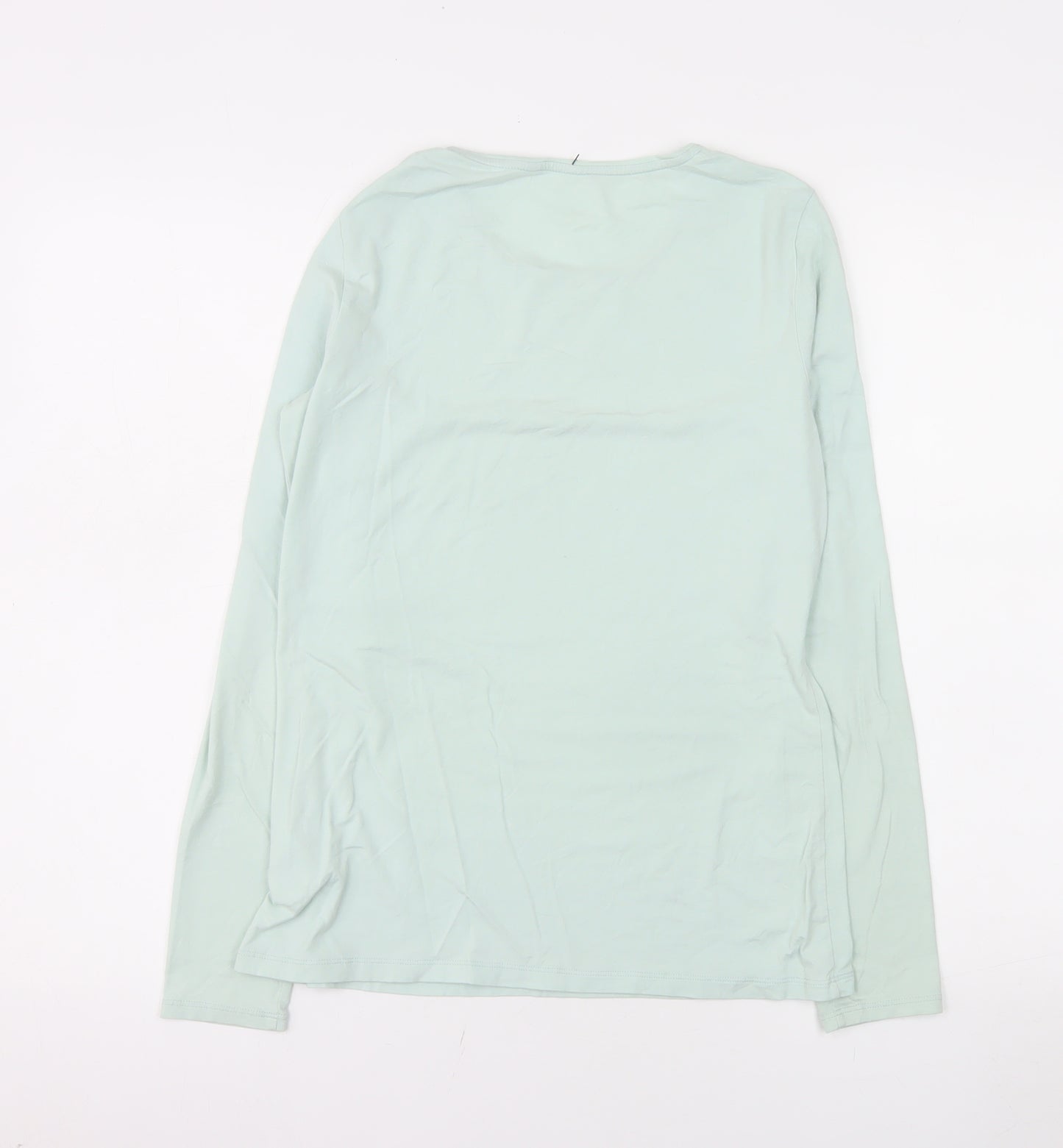 Lands' End Women's Green Long Sleeve Cotton Stretch T-Shirt XS