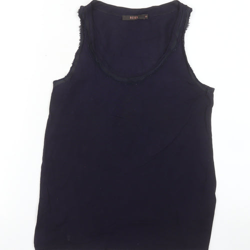 Reiss Womens Blue Jersey Tank Top XS Sleeveless Lyocell Silk Blend