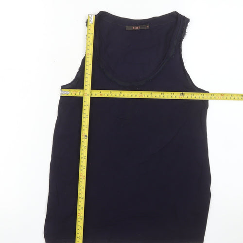 Reiss Womens Blue Jersey Tank Top XS Sleeveless Lyocell Silk Blend