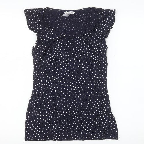 Bravissimo Women's Blue Polka Dot Scoop Neck T-Shirt Size 10