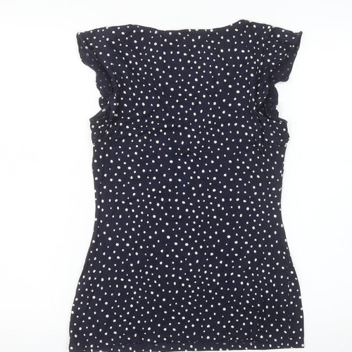 Bravissimo Women's Blue Polka Dot Scoop Neck T-Shirt Size 10