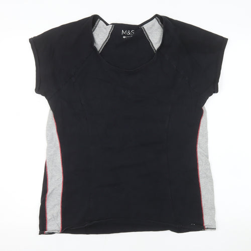 Marks and Spencer Womens Black Short Sleeve Active T-Shirt Size 18