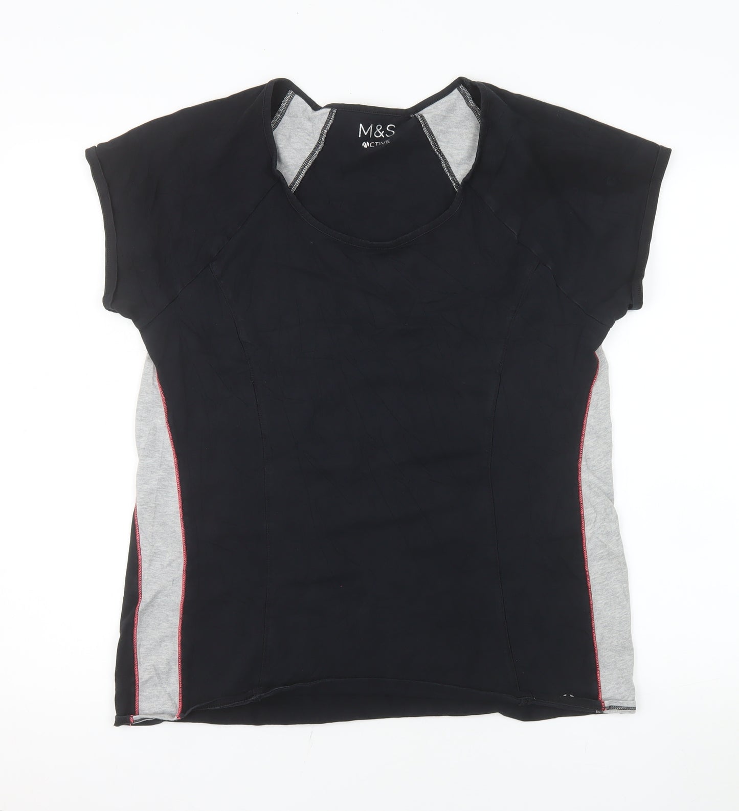 Marks and Spencer Womens Black Short Sleeve Active T-Shirt Size 18