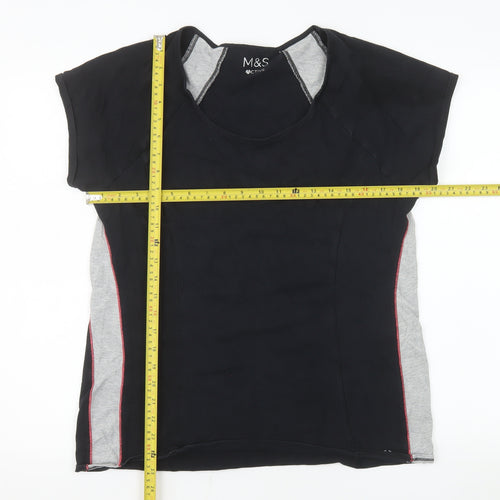 Marks and Spencer Womens Black Short Sleeve Active T-Shirt Size 18