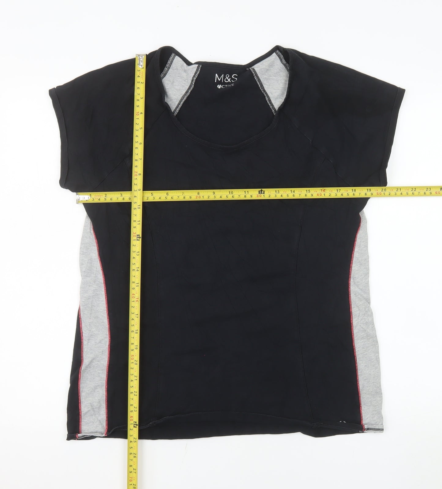 Marks and Spencer Womens Black Short Sleeve Active T-Shirt Size 18