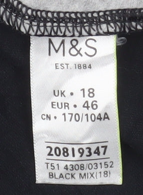 Marks and Spencer Womens Black Short Sleeve Active T-Shirt Size 18