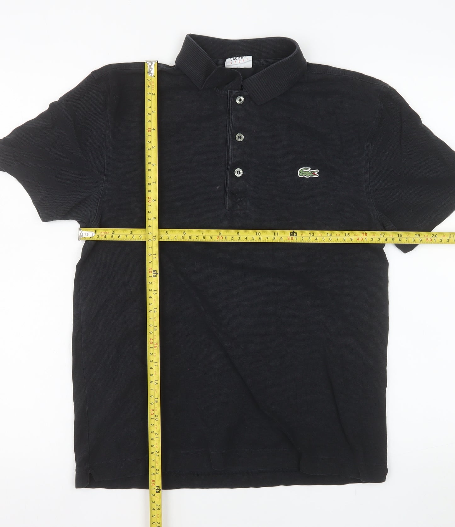 Lacoste Men's Black Sport Polo Shirt Size S 100% Cotton