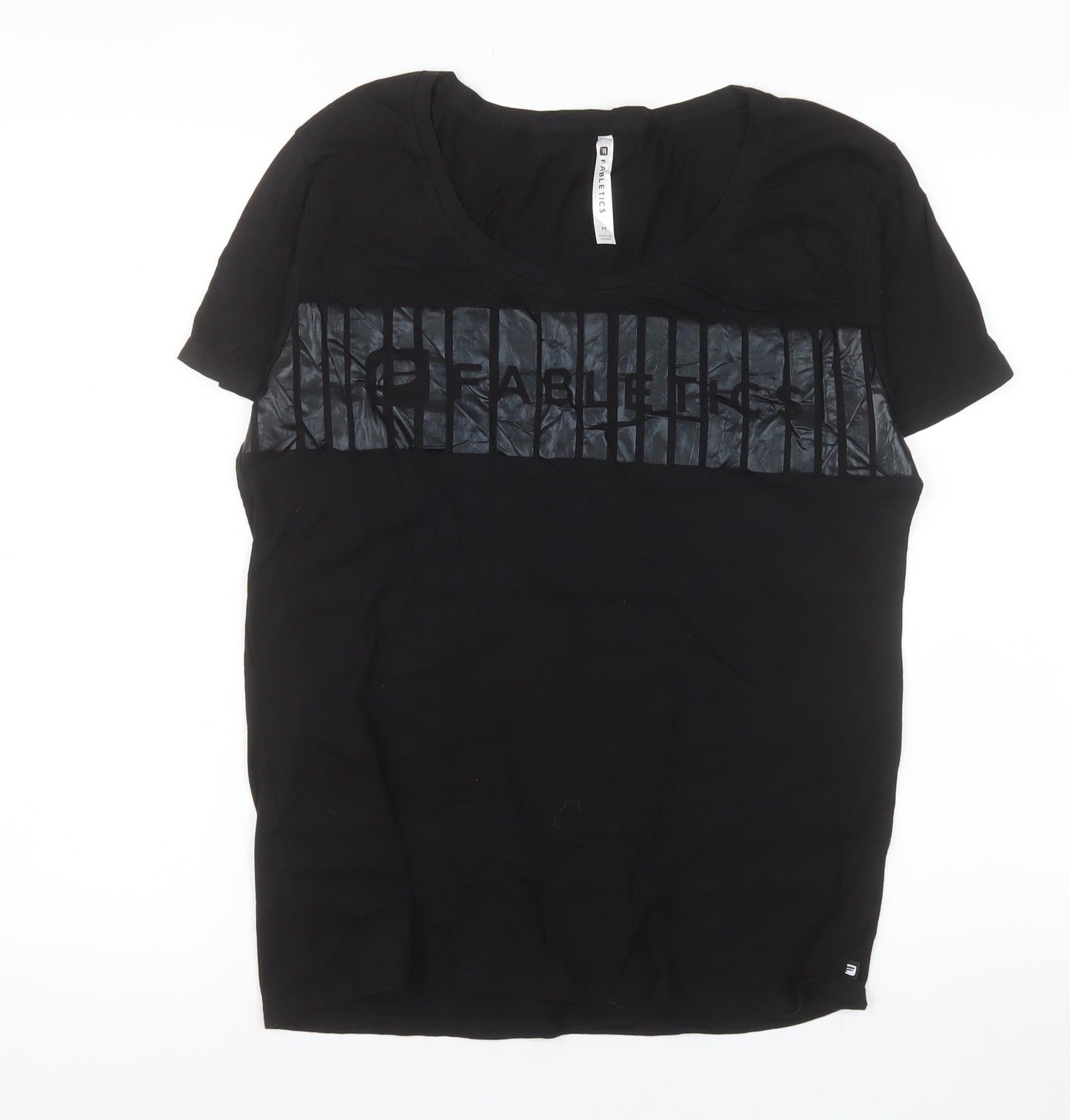 Fabletics Women's Black Short Sleeve Scoop Neck T-Shirt Size M