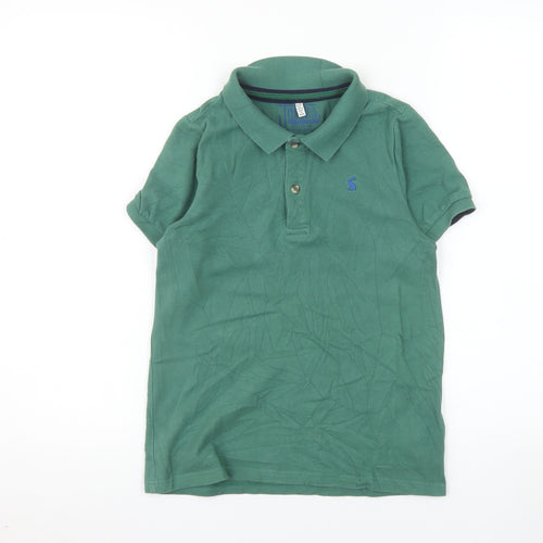 Joules Boys Green Polo Shirt 9-10 Years Short Sleeve Cotton Casual Top