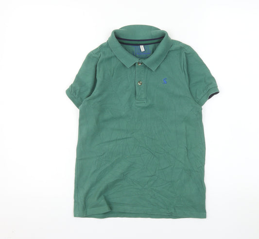 Joules Boys Green Polo Shirt 9-10 Years Short Sleeve Cotton Casual Top