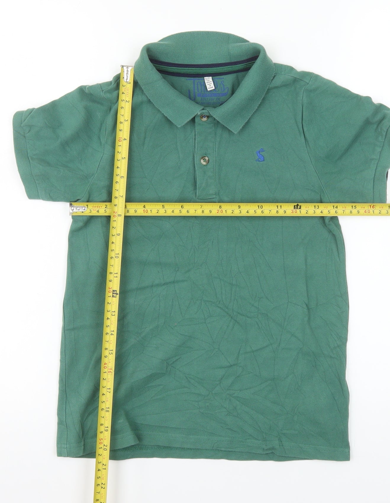 Joules Boys Green Polo Shirt 9-10 Years Short Sleeve Cotton Casual Top