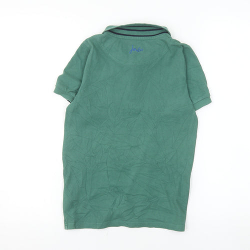 Joules Boys Green Polo Shirt 9-10 Years Short Sleeve Cotton Casual Top