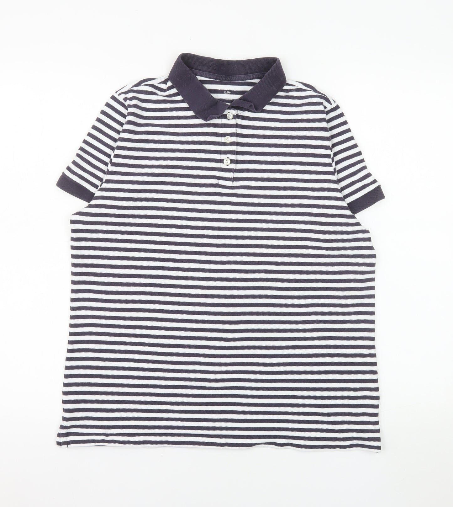 Mossimo Men's Black White Striped Cotton Polo Shirt XL