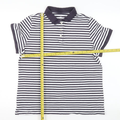 Mossimo Men's Black White Striped Cotton Polo Shirt XL