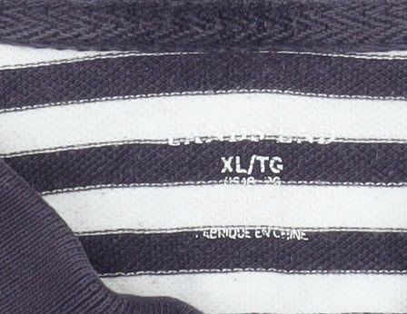 Mossimo Men's Black White Striped Cotton Polo Shirt XL