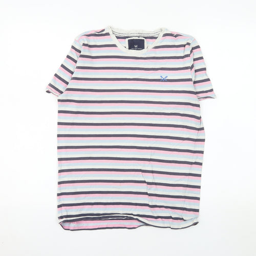 Crew Clothing Company Men's Multicoloured Striped Cotton T-Shirt Size S