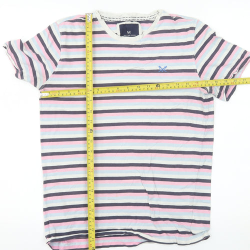 Crew Clothing Company Men's Multicoloured Striped Cotton T-Shirt Size S