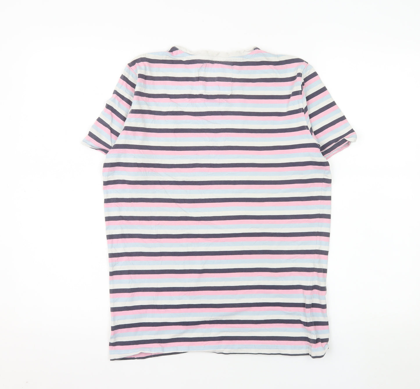 Crew Clothing Company Men's Multicoloured Striped Cotton T-Shirt Size S