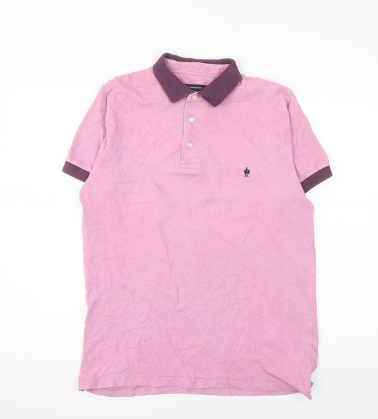 French Connection Men's Pink Cotton Polo Shirt Size M