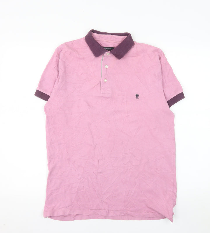 French Connection Men's Pink Cotton Polo Shirt Size M