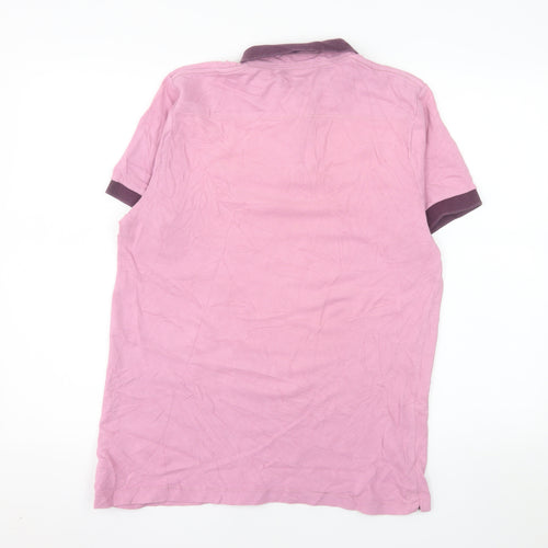 French Connection Men's Pink Cotton Polo Shirt Size M