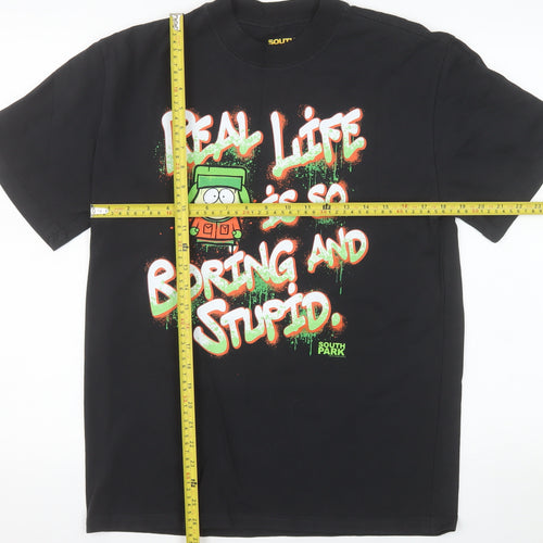South Park Men's Black Small Graphic Cotton T-Shirt