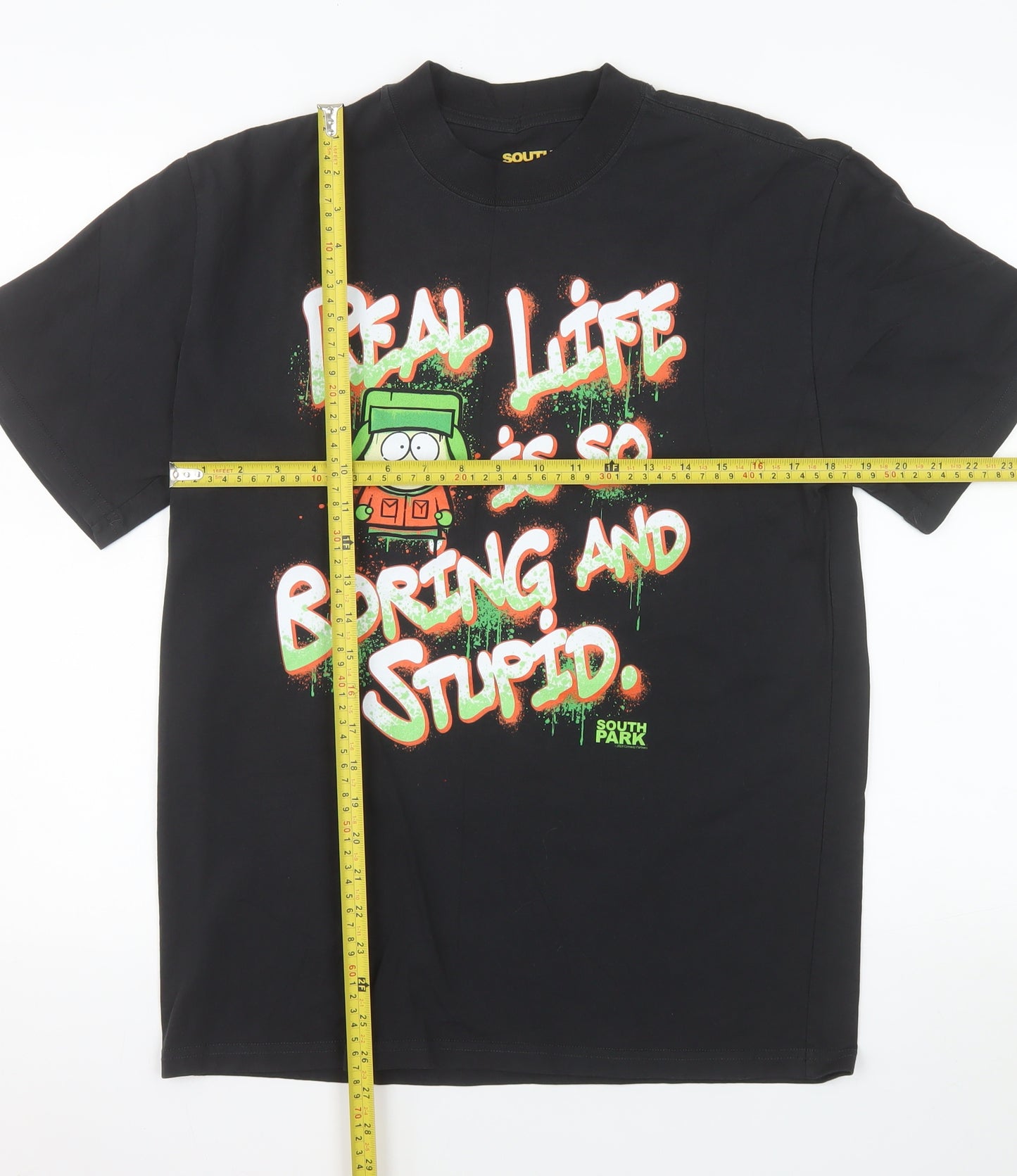 South Park Men's Black Small Graphic Cotton T-Shirt