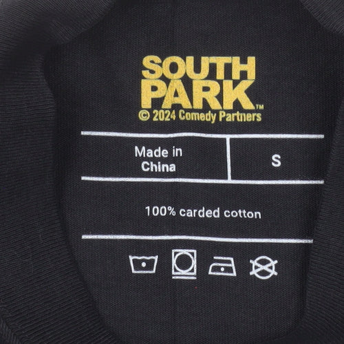 South Park Men's Black Small Graphic Cotton T-Shirt