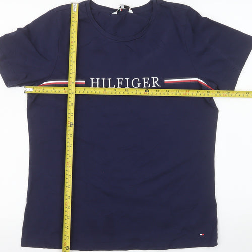Tommy Hilfiger Women's Blue Cotton Short Sleeve T-Shirt M