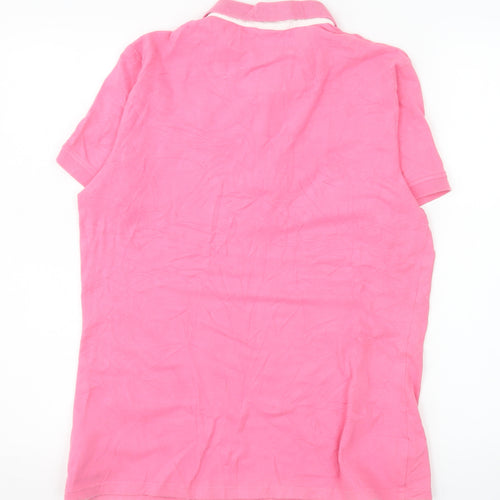 Canterbury Womens Pink Polo Shirt Size 16 Cotton Stretch Casual Top