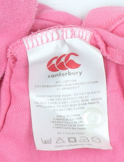 Canterbury Womens Pink Polo Shirt Size 16 Cotton Stretch Casual Top