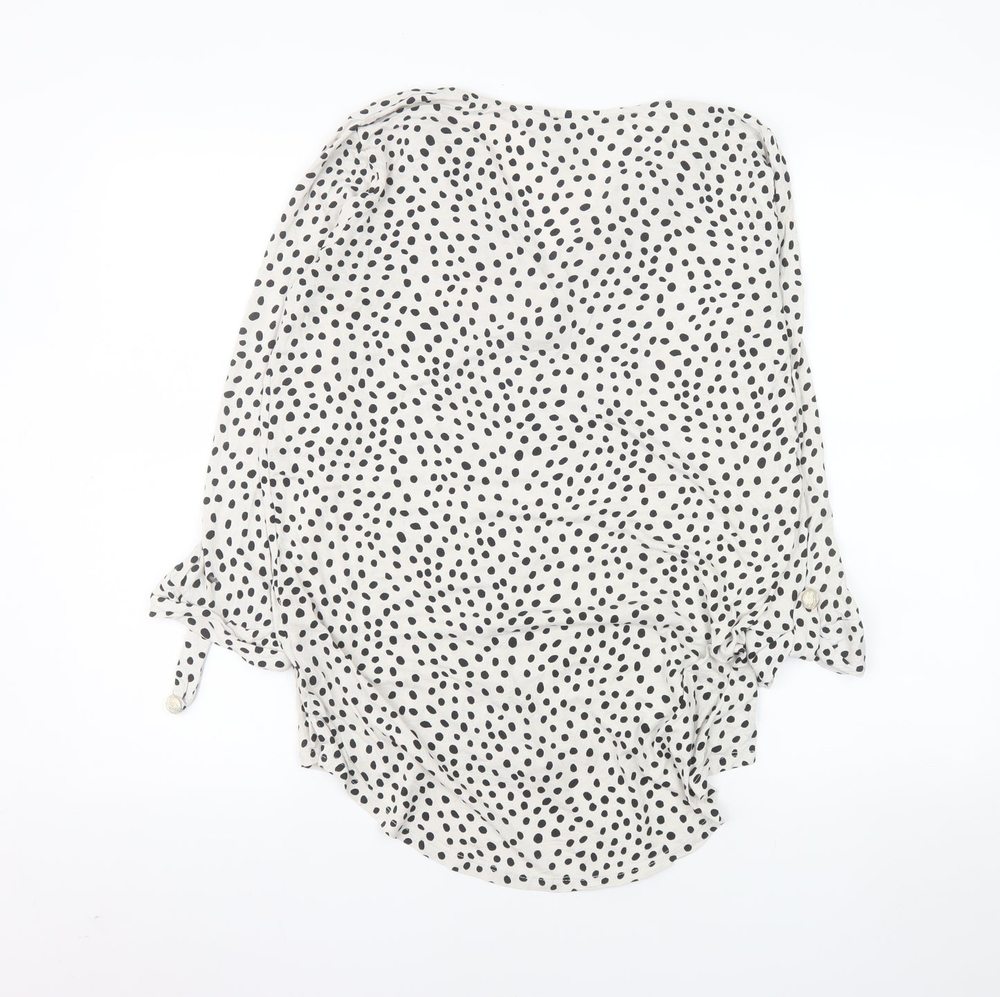 M&Co Women’s White Polka Dot Viscose Tunic Blouse Size 12