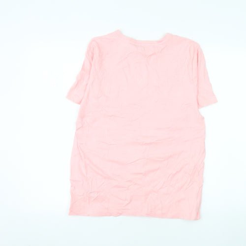 Amara Reya Women's Pink Paris Bonjour Cotton T-Shirt UK 12