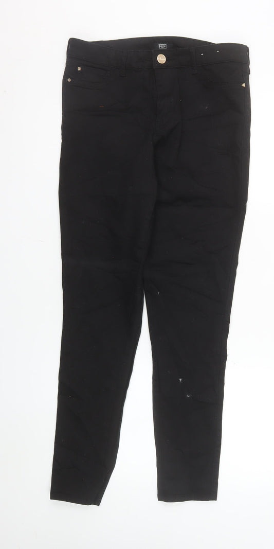 F&F Womens Black Skinny Jeans Size 12 Regular Stretch Denim