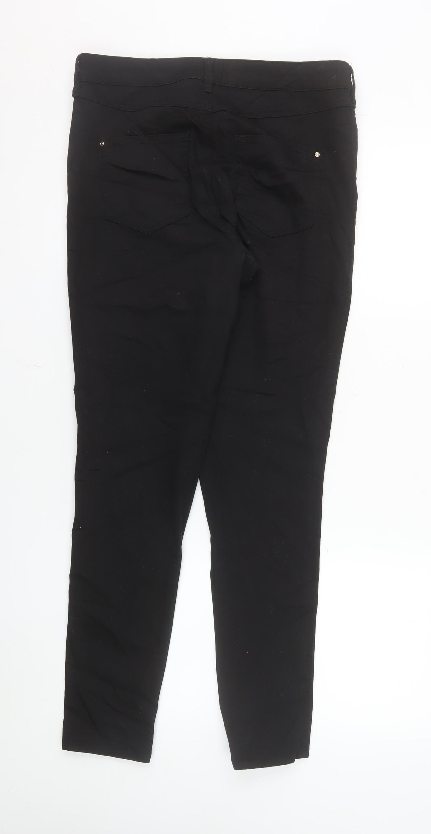 F&F Womens Black Skinny Jeans Size 12 Regular Stretch Denim