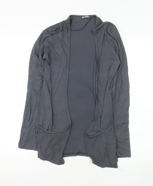 Graffic Women’s Grey Jersey Open Front Coatigan Size S