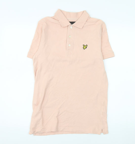 Lyle & Scott Men's Pink Cotton Polo Shirt Size S Classic Fit