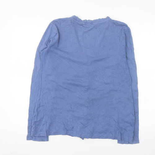 Crew Clothing Co. Women's Blue Cotton Long Sleeve Button Blouse Size 16