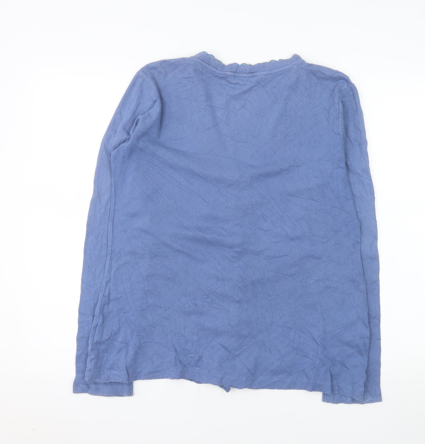 Crew Clothing Co. Women's Blue Cotton Long Sleeve Button Blouse Size 16