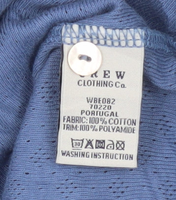 Crew Clothing Co. Women's Blue Cotton Long Sleeve Button Blouse Size 16