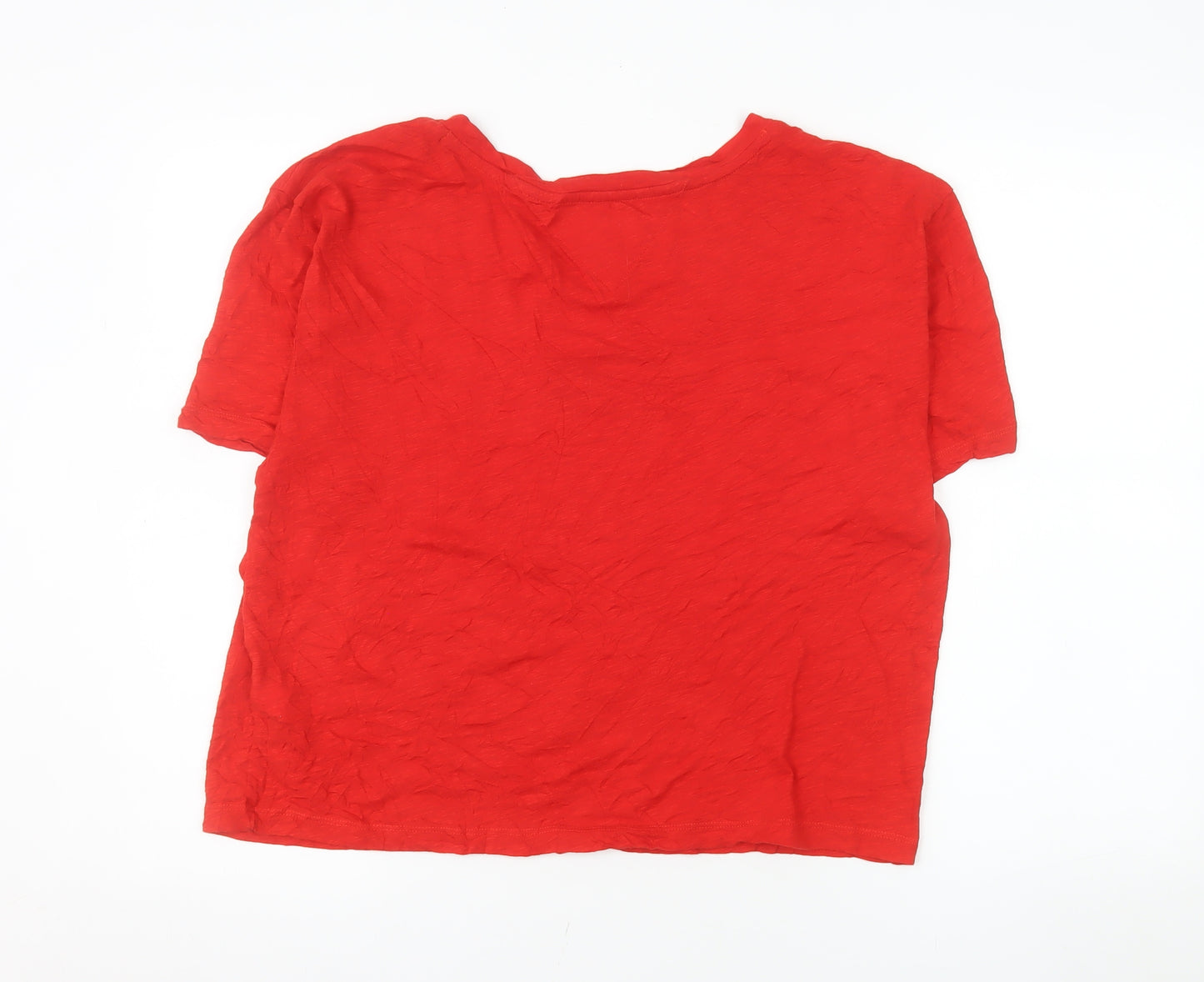 Tommy Jeans Women's Red Cotton Short Sleeve T-Shirt Size L