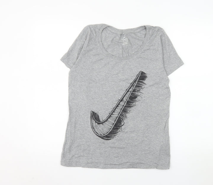 Nike Womens Grey Athletic Fit T-Shirt Medium Short Sleeve Cotton
