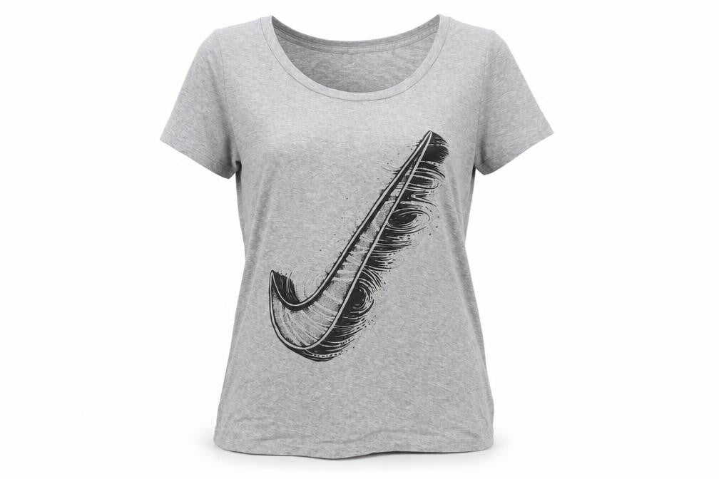 Nike Womens Grey Athletic Fit T-Shirt Medium Short Sleeve Cotton