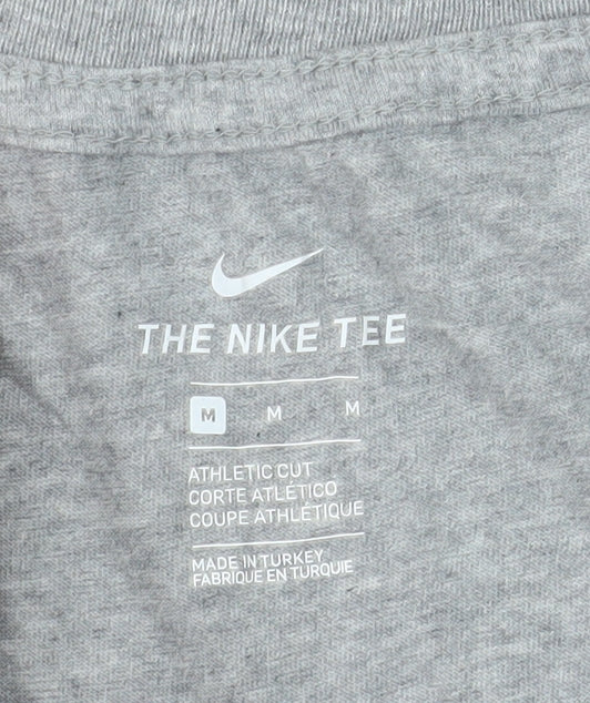 Nike Womens Grey Athletic Fit T-Shirt Medium Short Sleeve Cotton