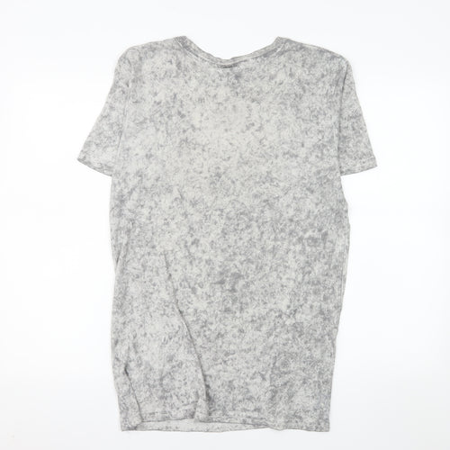 Hype Women's Grey Short Sleeve Crew Neck Logo T-Shirt Medium
