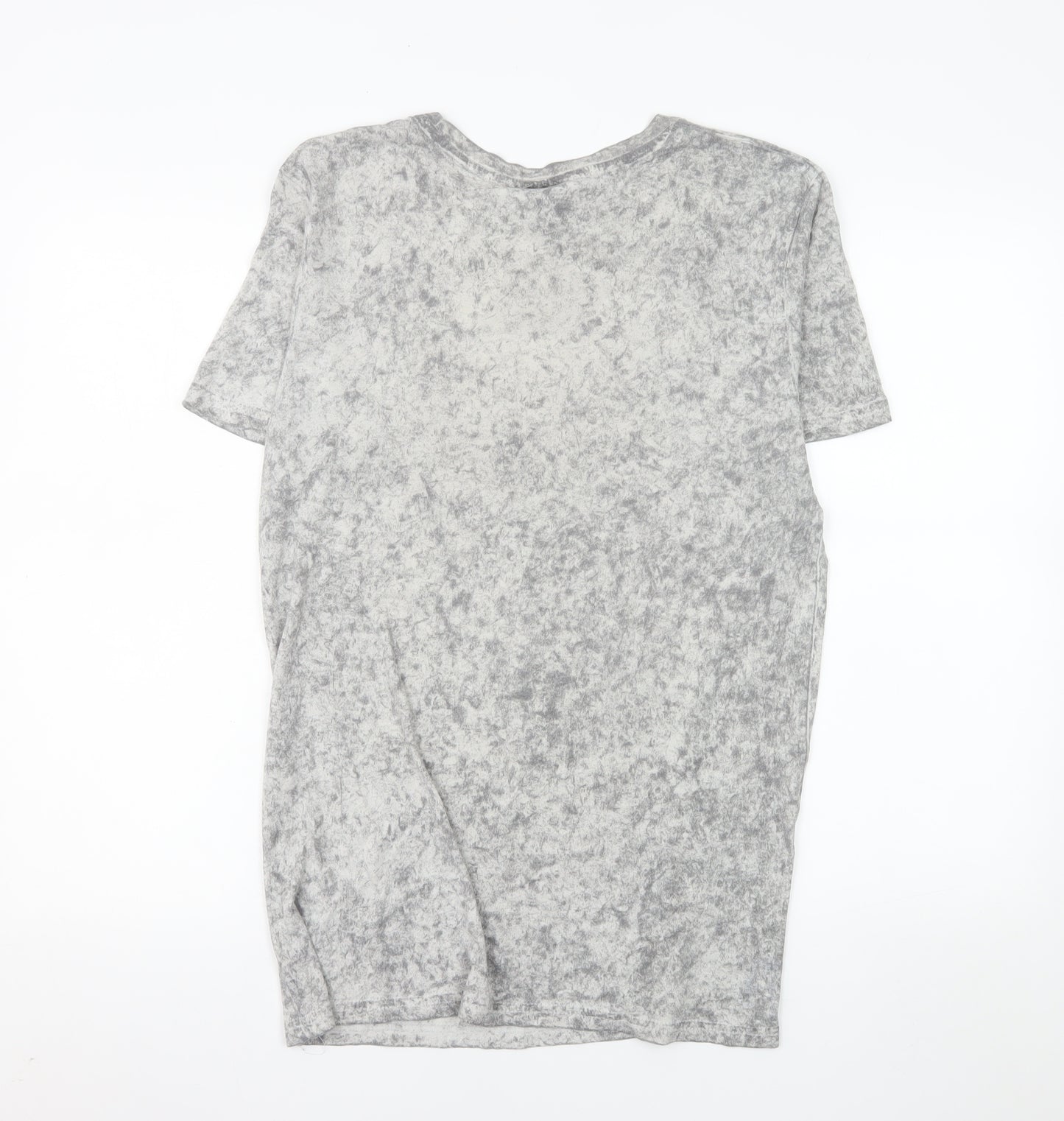 Hype Women's Grey Short Sleeve Crew Neck Logo T-Shirt Medium
